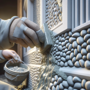 Soklová mozaiková omítka – , dokončení